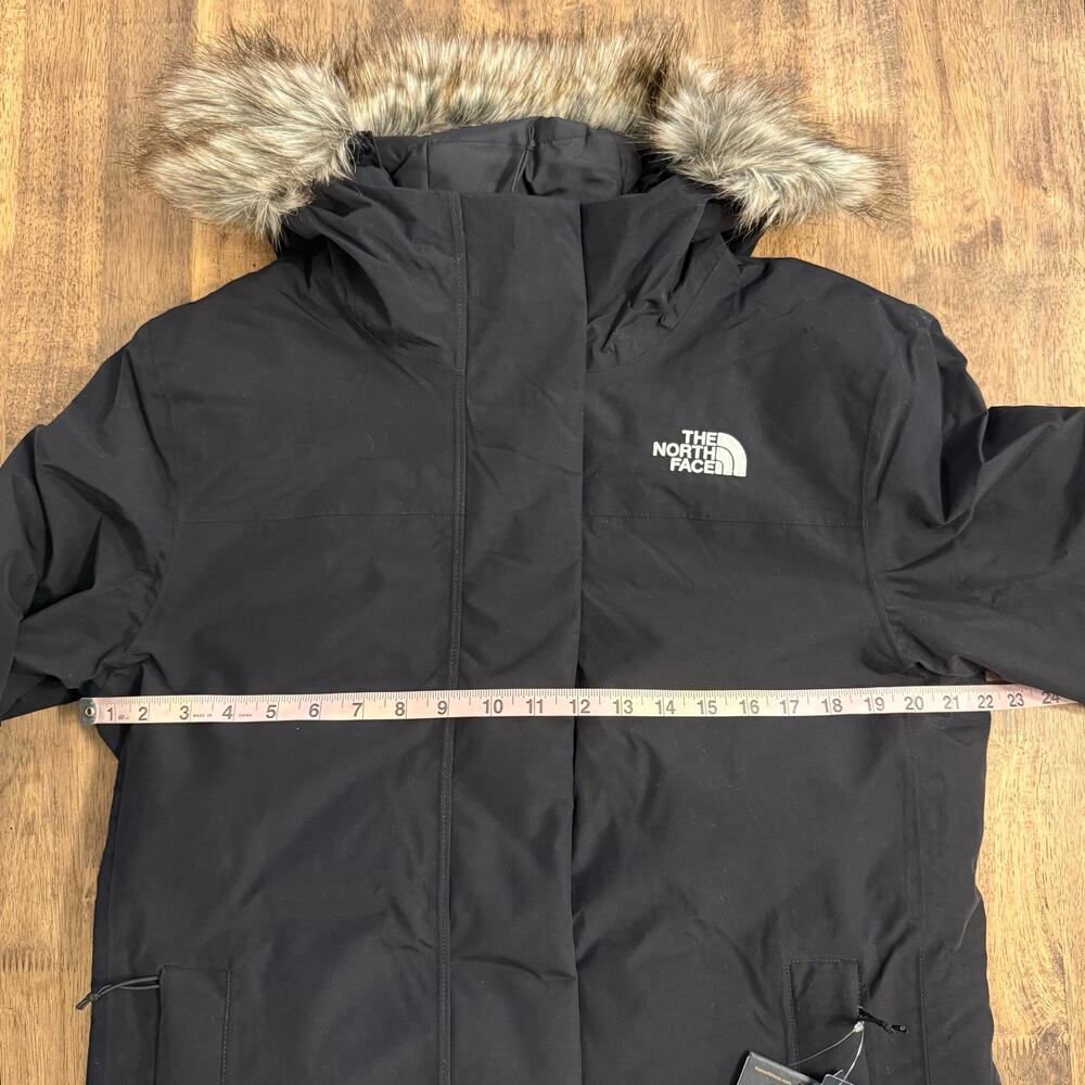 The North Face Arctic Parka 550 Down Knee Length Faux Fur Trim BLK Women’s Large - Picture 4 of 12